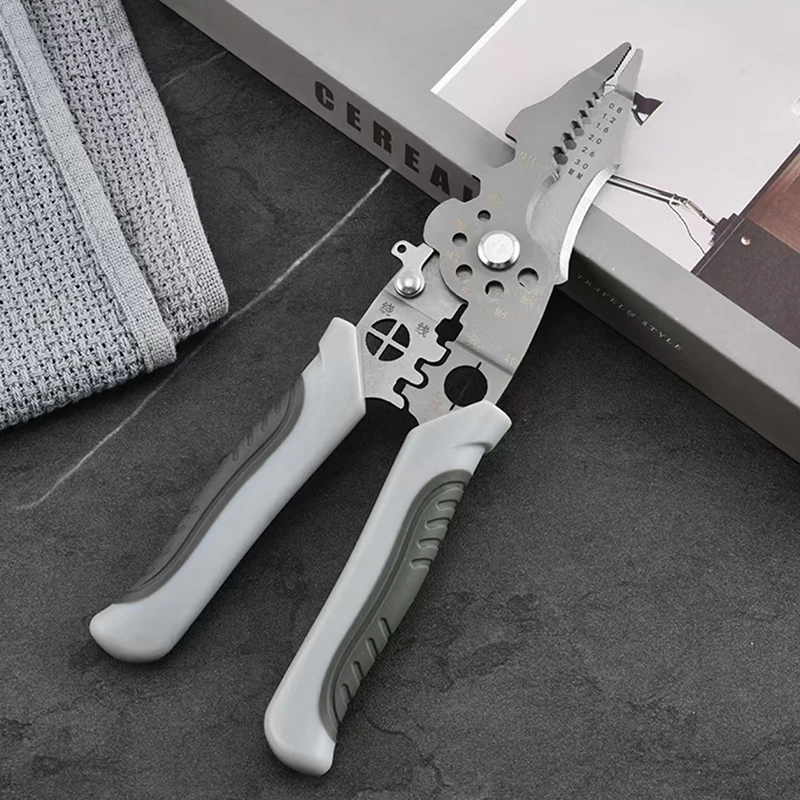 1pcs  Multifunctional Wire Stripper Cable Cutter Pliers Non-slip Decrustation Pliers Electrical Cable Pulling Stripping Tools