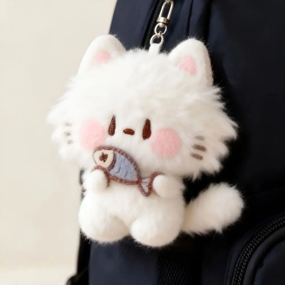 Fashion Soft Touch Cat Keychain Cartoon Cat Metal Clip Cat Bag Charm Hanging Kitty Keyring Backpack Decoration