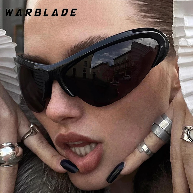 Trending Y2K Steampunk Half Frame Cool Outdoor Sports Women's Sunglasses Brand Design Men Sunglass Cycling Unisex Goggles UV400