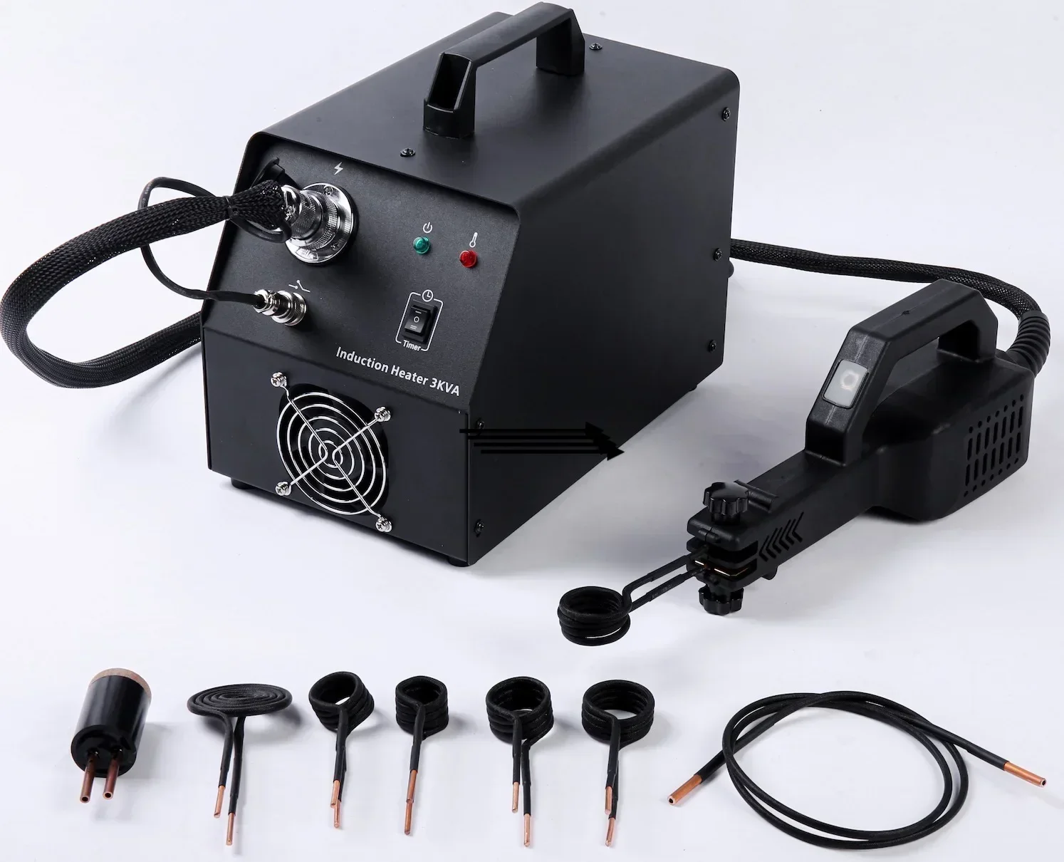 230V 2300 Watts 100KHZ Mobile Induction Heater Kit Bolt Remover Coil For Bolt And Nut Heating Tool  3kva Power