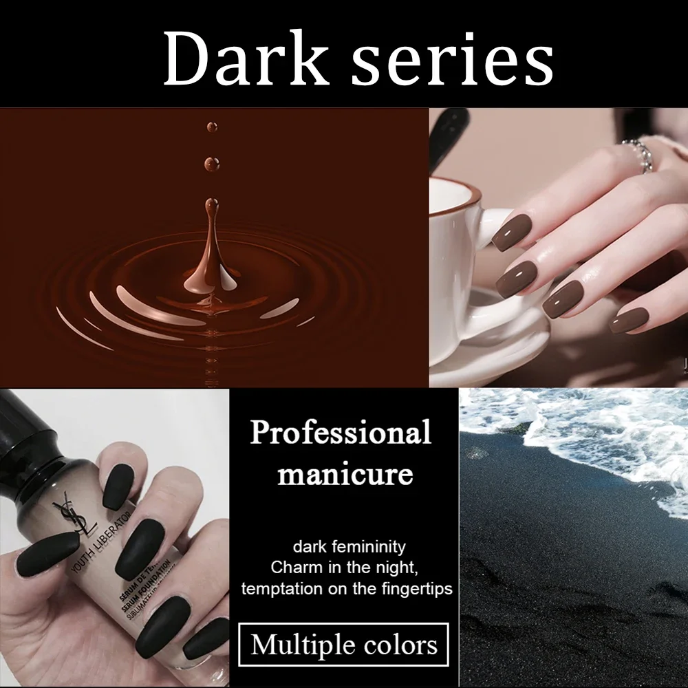 COSLEMON 8ml Dark Color Nail Gel Semi Permanent Gel Polish UV LED Polygel Nail Gel Varnish Soak Off Nail Art Gel Nail Polish