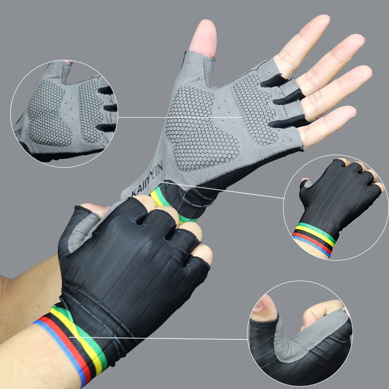 Sportowe rękawiczki rowerowe Aero Mężczyźni Kobiety Pięciokolorowe rękawiczki rowerowe Luvas Guantes Ciclismo