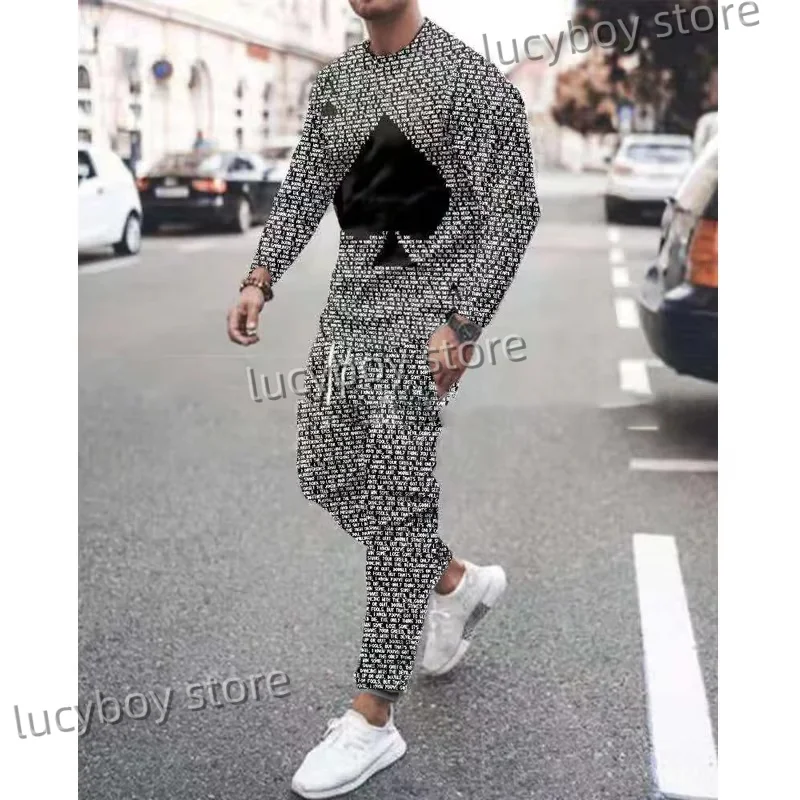 3D Printing Men Set Tracksuit Men Sportsuits Gentlemen Set T-shirt Suit Long Sleeve 3D Coat+Pants Gyms Casual Sportswear Suit