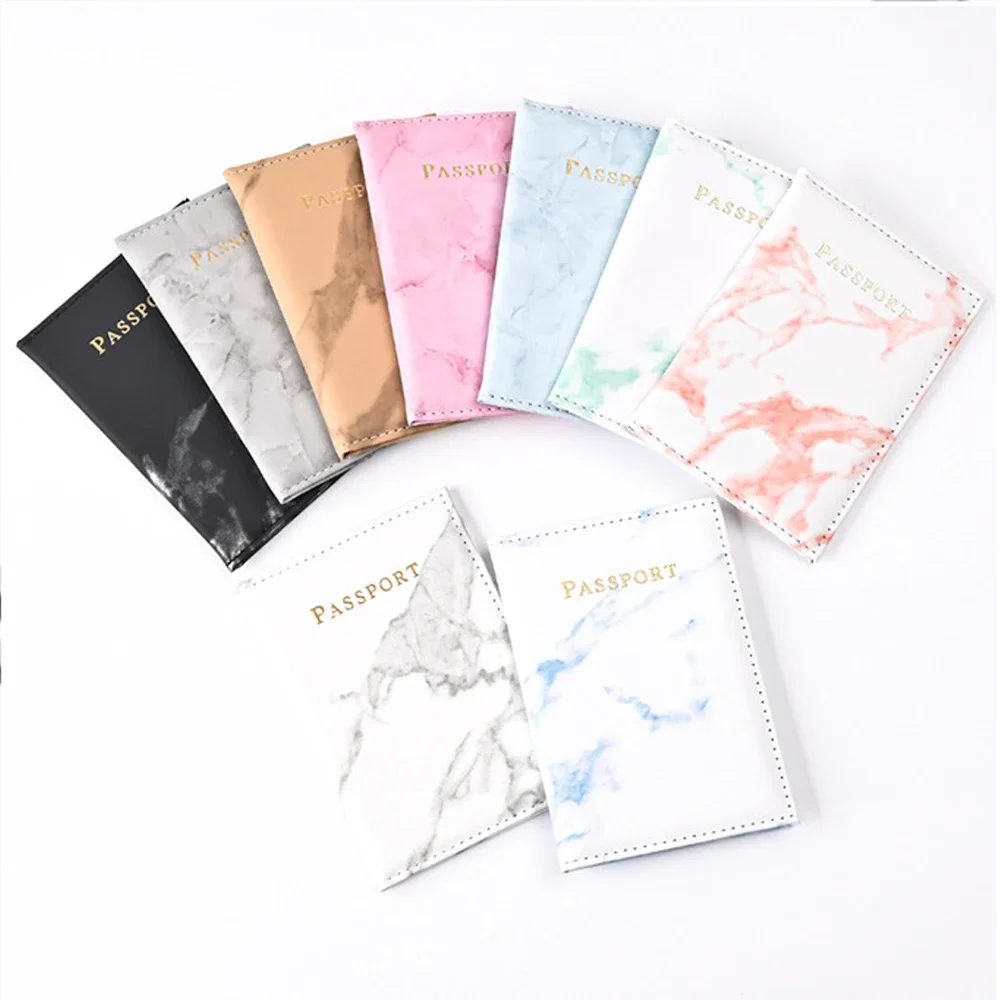 Travel Passport Holder Marble Pattern Passport Covers Passport Cover Flight Ticket Clip ID Credit Card Holder Travel Accessories