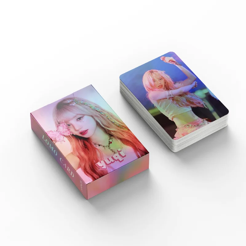 55Pcs/Box (G)I-DLE YUQI Album Selfie Laser Lomo Cards Music Festival Dance Stage Cute Photocards Postcards Fans Collection Gifts