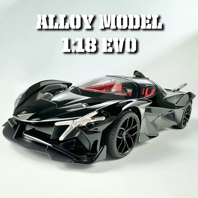 1:18 EVO alloy model toy car, futuristic shape, four-wheel shock absorption, cool sound and light, Christmas gifts