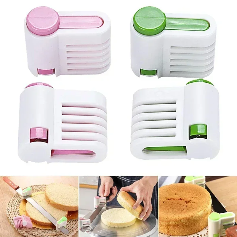 2 Pieces / Set 5 Layers Cut Bread Knife Splitter Toast Slicer Bread Cutter Food-Grade Plastic Cake Bread Cutter