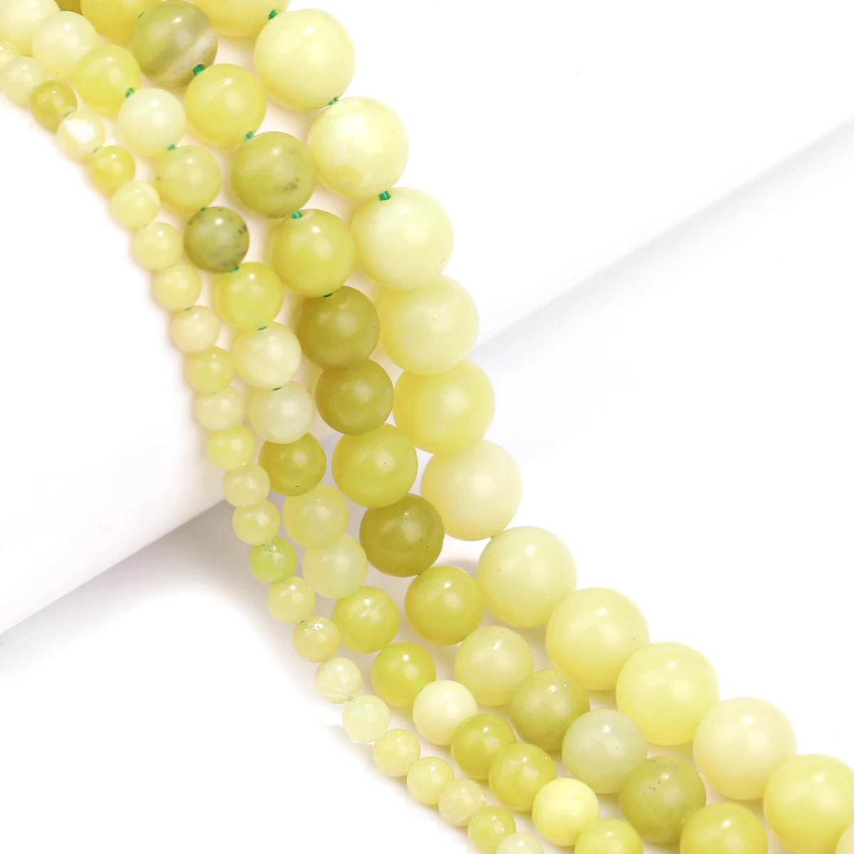DIY الخرز الليمون الطبيعي اليشم فضفاض الخرز لصنع المجوهرات سوار ذاتي الصنع قلادة أقراط 4/6/8/10 مللي متر المجوهرات بالجملة