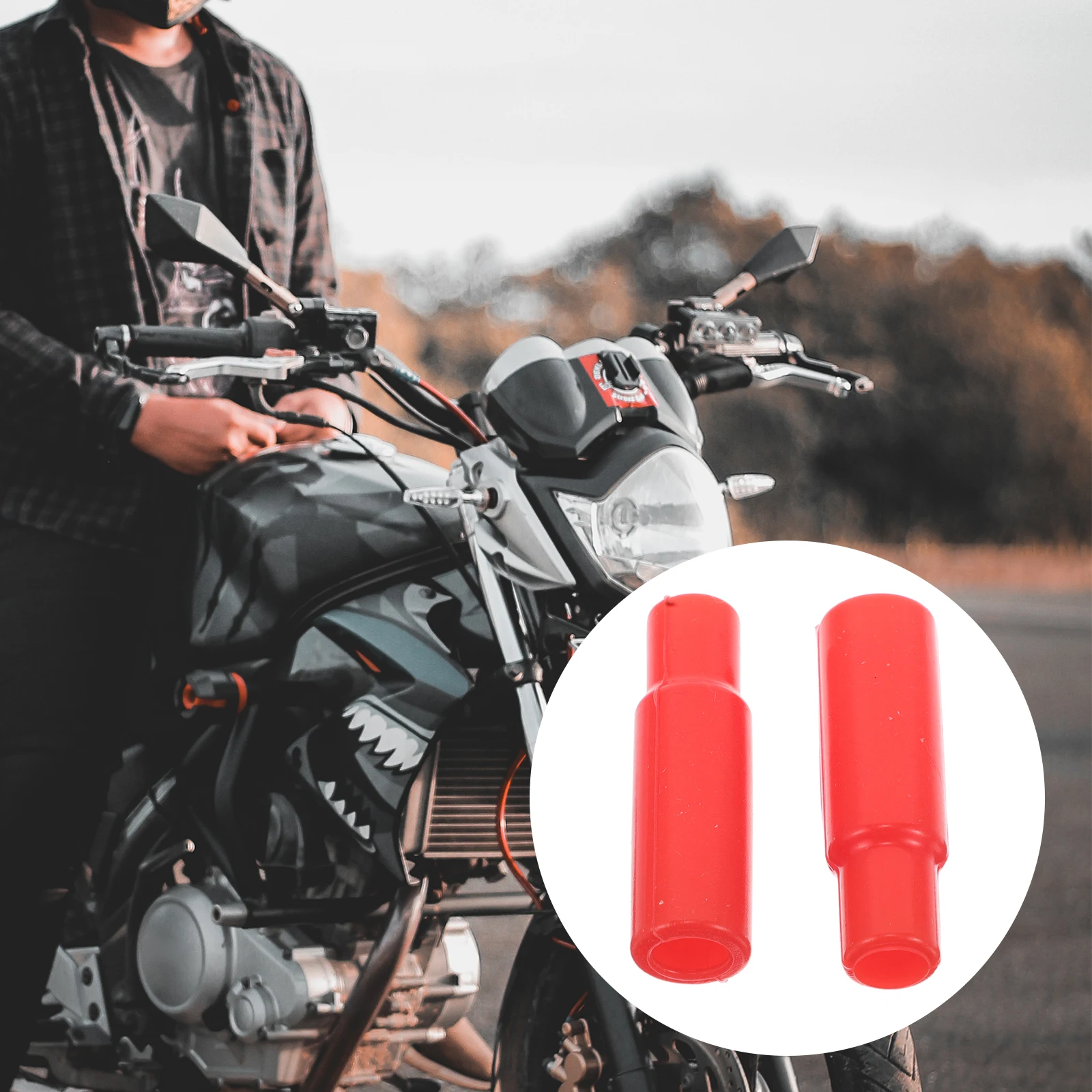 2 قطعة أنبوب زيت الفرامل الحمراء كم خرطوم السيليكون نهاية غطاء مقاومة درجات الحرارة العالية مقاوم للماء للدراجات النارية دراجة كهربائية الفرامل #5