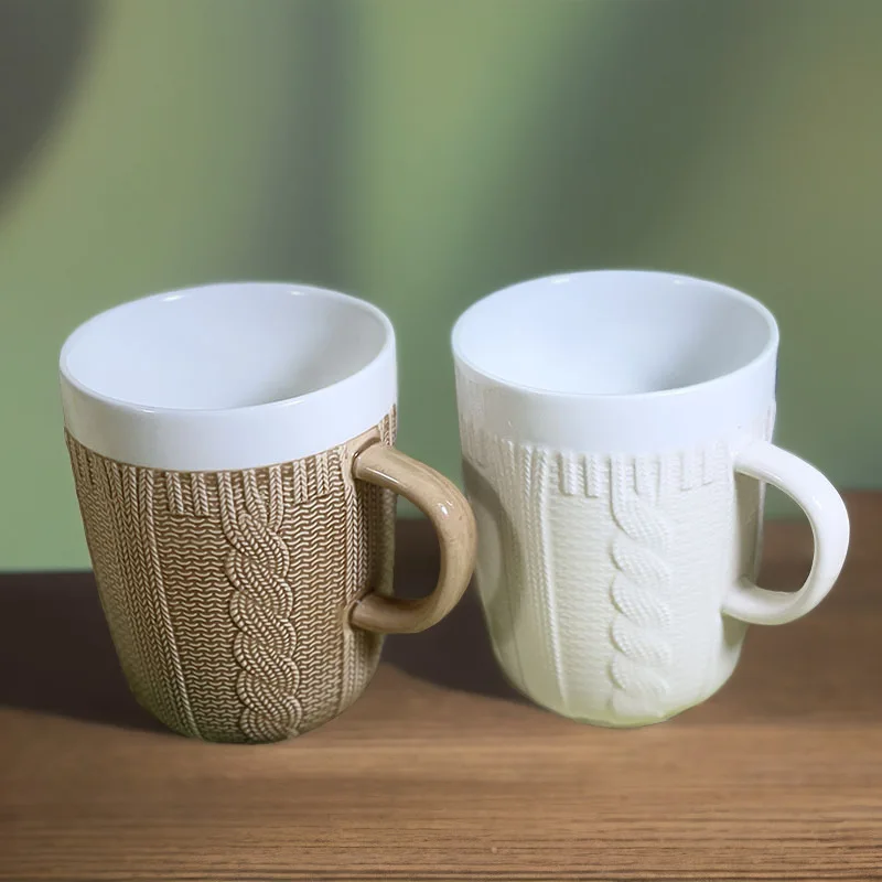 

Knitted ceramic woolen yarn mug cozy sweater mug cup