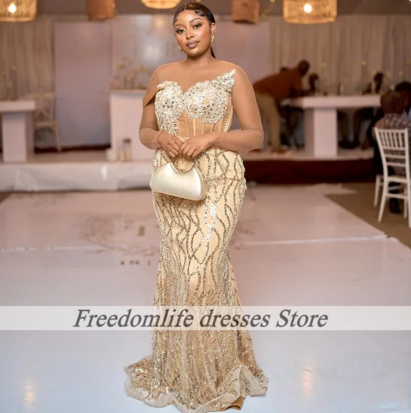 Elegant Prom Dresses 2026 Sequins Sweetheart Mermaid Party Dress For Women One Shoulder Evening Gowns Robes De Soirée Customized