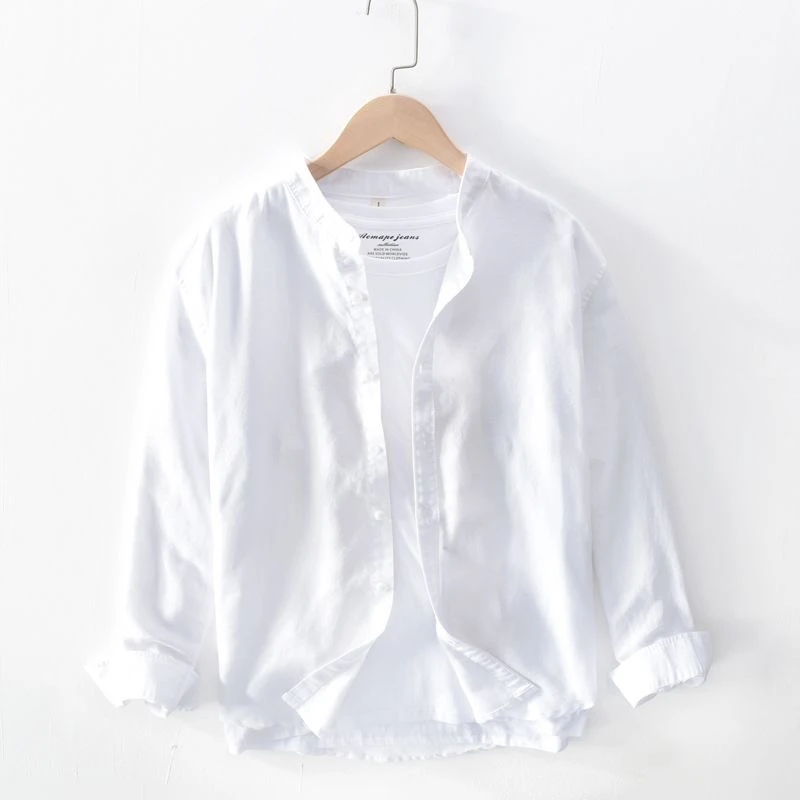 

Men's Summer Long Sve Linen irt Thin Casual Pure Color Faionable Tagkita Brand Slim Fit Urban Sle Spring Youth Daily...