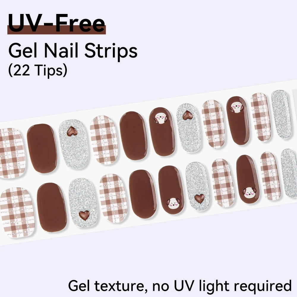 22 Tipps: Backfreie Leopardenmuster-Gel-Sticker – Langlebige, vollflächige Nagelstreifen in Uni-Farben für Maniküre