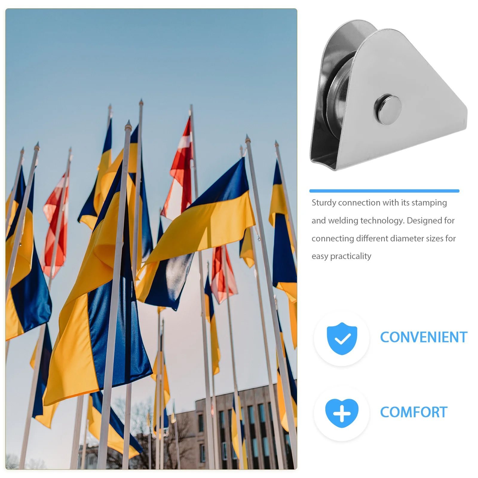 

4pcs Flag Pole Pulley System: Heavy Duty Stainless Steel Bearing Pulley For Outdoor Flag Lifting Weather Resistant High Load