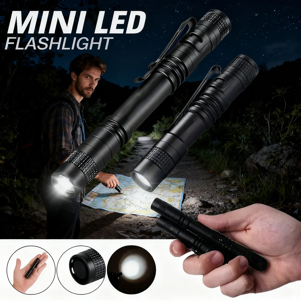 Mini Portable LED Pen Light Pocket Ultra Bright High Lumens Handheld Flashlight Linterna Torch For Camping Outdoor Emergency