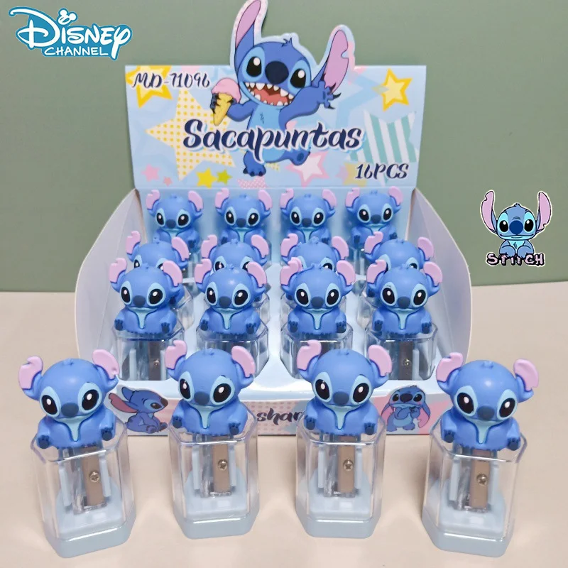 Disney Stitch Pencil Sharpener Anime Creative Hexagon Decoration Lilo & Stitch Single-hole Student 3D Pencil Sharpener Toy Gift