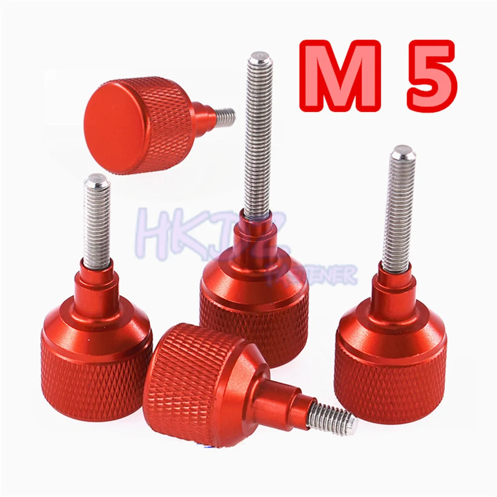 M5 Thumb Screws Big Head Knurled Head Manual Adjustment Screws Stainless Steel Aluminum Alloy Pitch 0.8 Mechanical Equipment