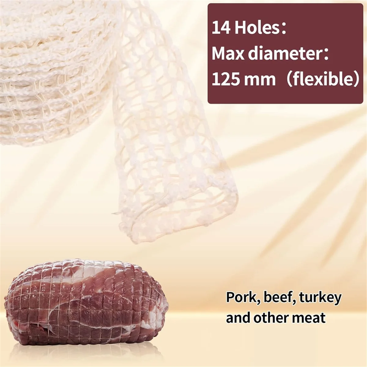 

AD30-5M Meat Netting Roll,Size 18,Smoked Meat Poultry Ham Netting Meat Butcher Twine Net Roll Wrapping Net,Beef Netting Roll