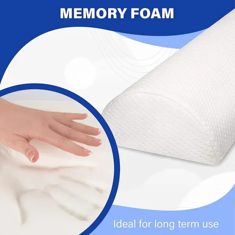 Back and Head Memory Foam Cotton Comfort Bolster Pillow for LegsCover Lumbar Support Pillow for Semi Roll Pillow