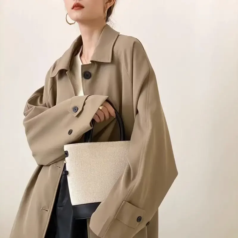 

Spring and Autumn New Women's Windbreaker Coat Loose Commuter High Street Windbreaker