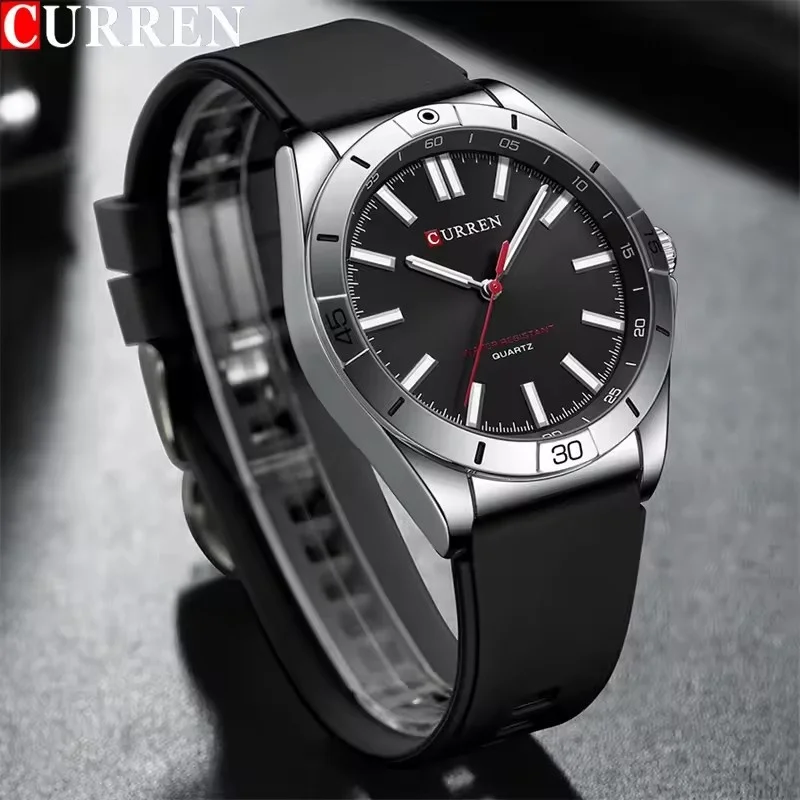 CURREN 8449 Original Novo Relógio de Quartzo Masculino da Moda À Prova D 'Água Luz Noturna Lazer Relógio de Luxo Masculino часы муж...........е.05.