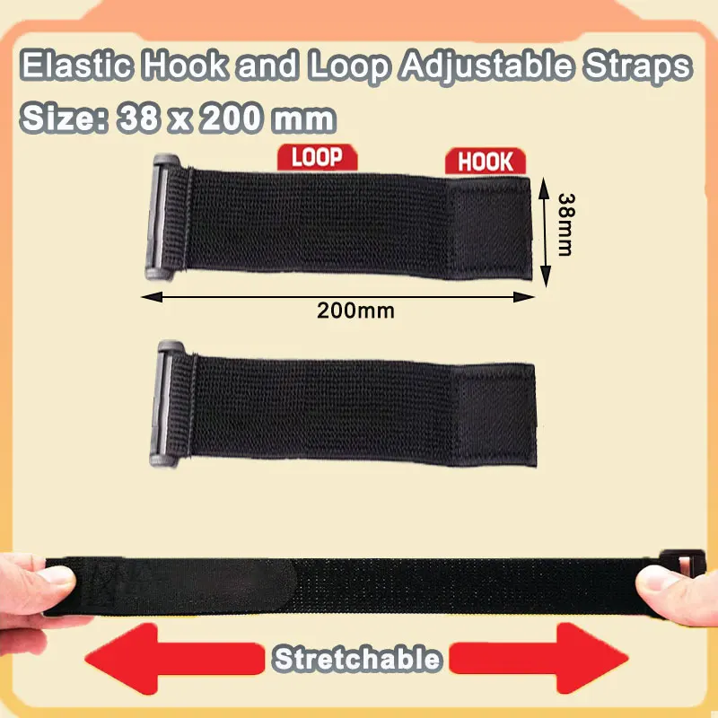 3/5PCS Adjustable Hook and Loop Fastener Tape for Cords