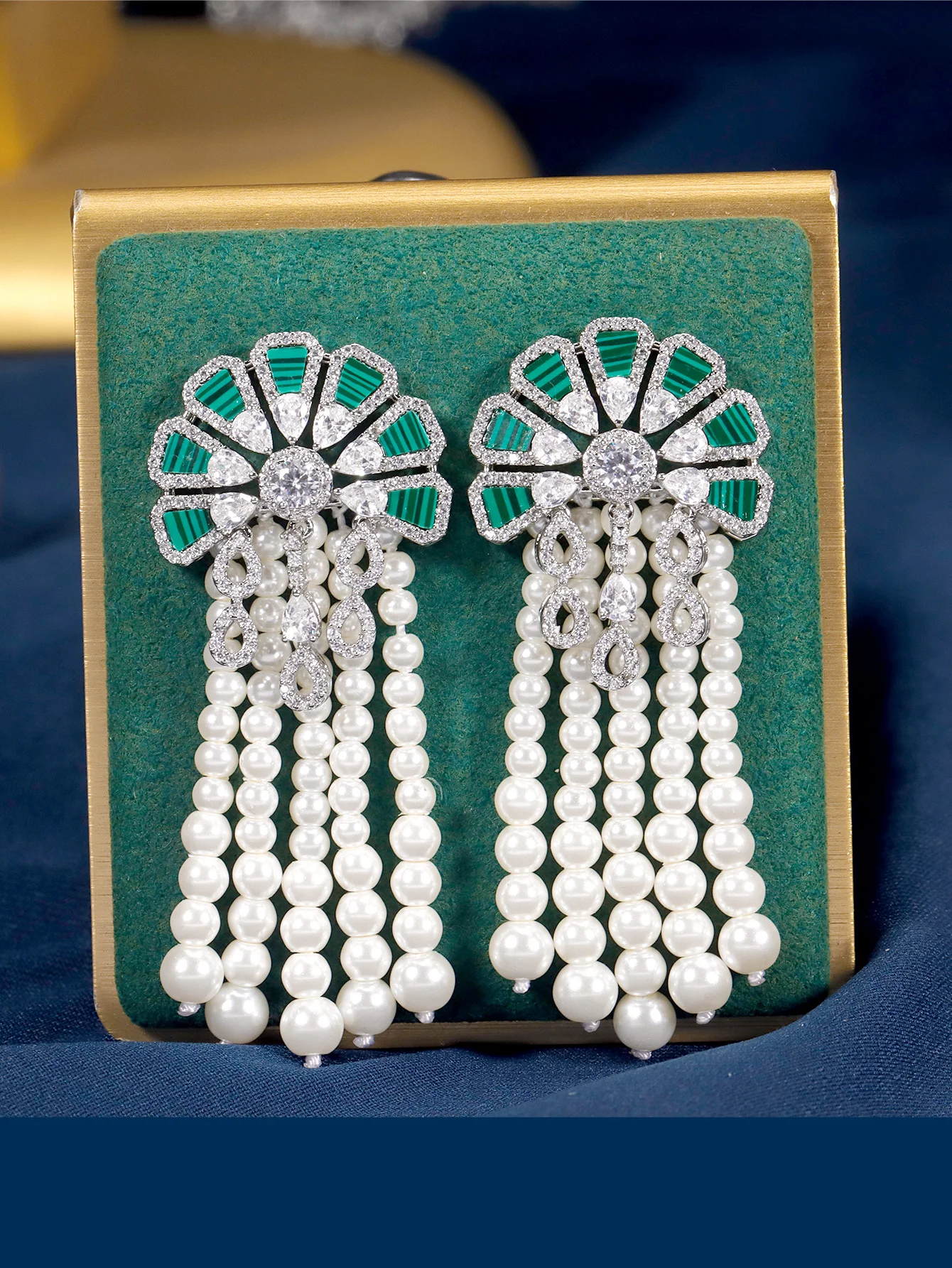 New Trendy Sweater Long Necklace Earring Jewelry Sets For Women Wedding Party Zircon CZ African Dubai Bridal Jewelry