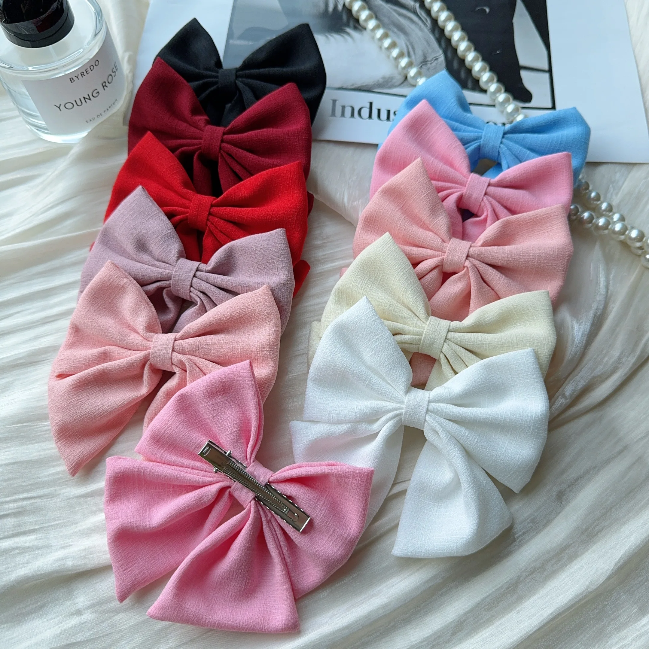 

5PCS/Lot Solid Color Grosgrain Ribbon Hair Bows Boutique Hair Clip For Girls Hairgrips New Headwear Kids Hair Accessories Gift