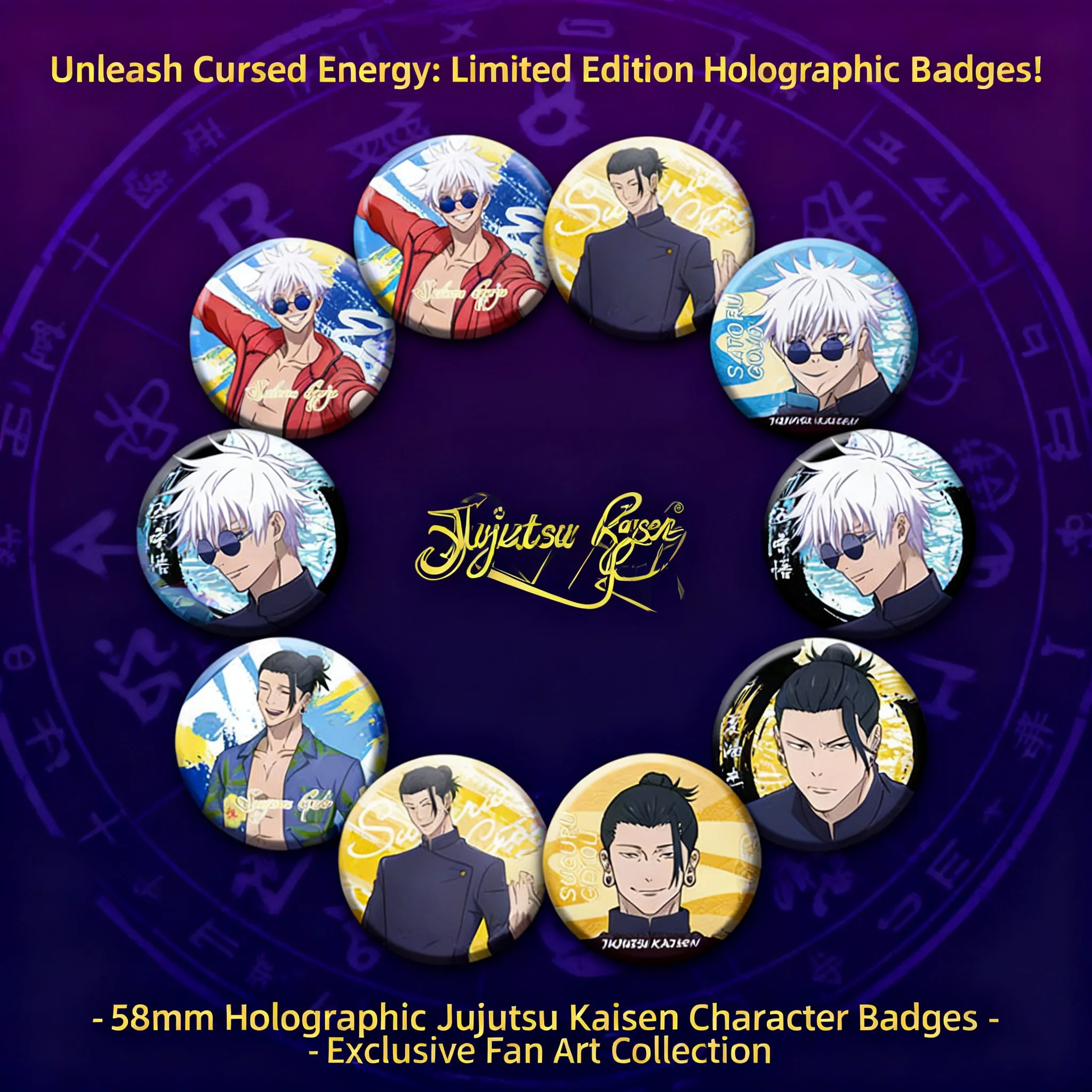 

Значок-пин «Лазерный радужный эффект» по аниме «Магическая битва» (Jujutsu Kaisen) 2-й сезон, с изображением Годжо Сатору, самодельный мерч, подарок для студентов, коллекционный аниме-сувенир, фан-арт