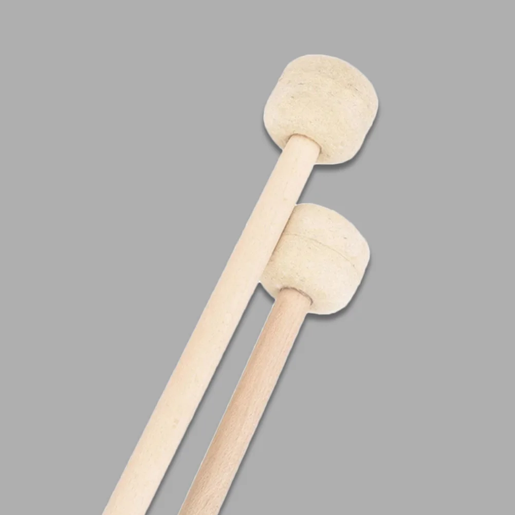 

2Pcs Felt Head Wooden Drum Mallets Comfortable Grip Band Practice Performance Percussion Bass Drumsticks Drum Mallet
