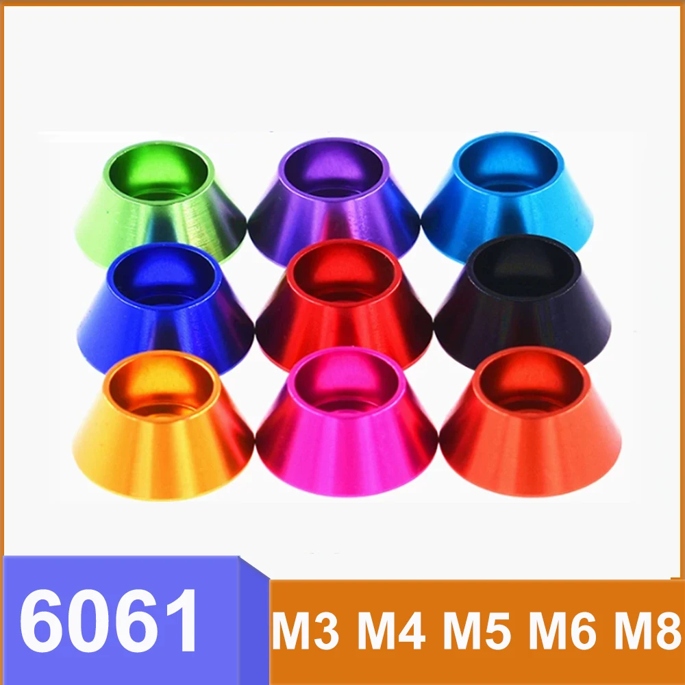 4-10pcs Aluminum Alloy Countersunk Head Screw Washer M3 M4 M5 M6 M8 Umbrella Flat Head Concave Conical Decorative Groove Gaskets