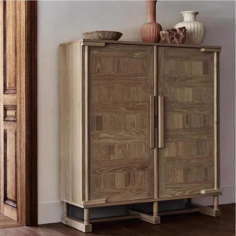 

Средневековый пристенный шкаф для обуви в стиле ваби-санди, ретро-шкаф для хранения в гостиной