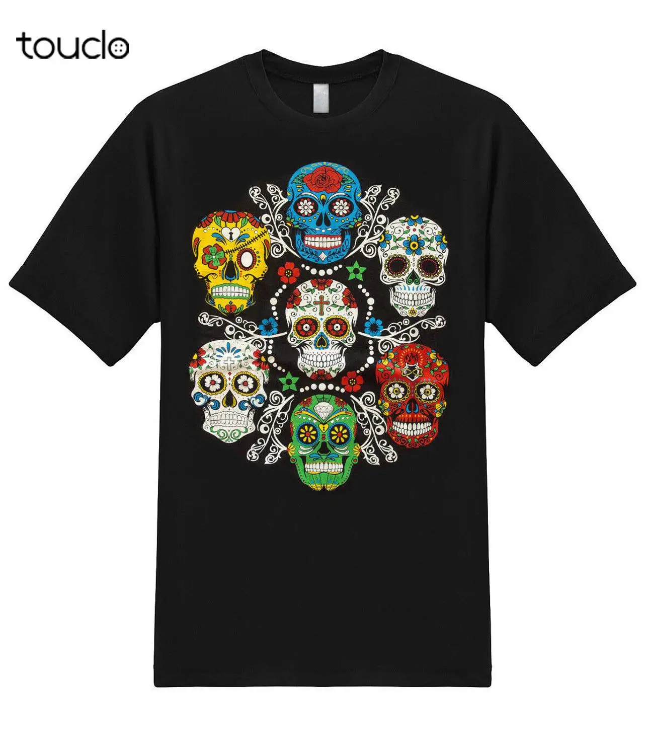 

New Day Of The Dead Mexico Sugar Skull Dia De Los Muertos Halloween Graphic T-Shirts Unisex S-5Xl Xs-5Xl Custom Gift