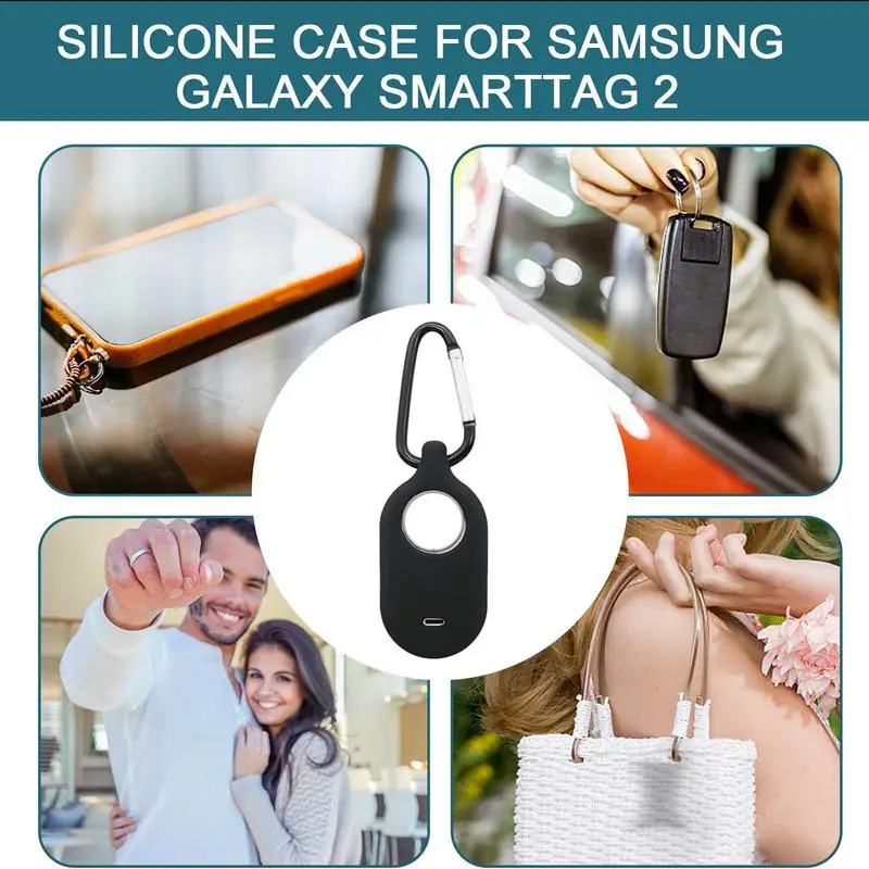 GalaxySmarttag2 Antilost cover Silicone case For SamsungGalaxy Smarttag2 Keychain Cover Protective Sleeve Tracking Device Shell