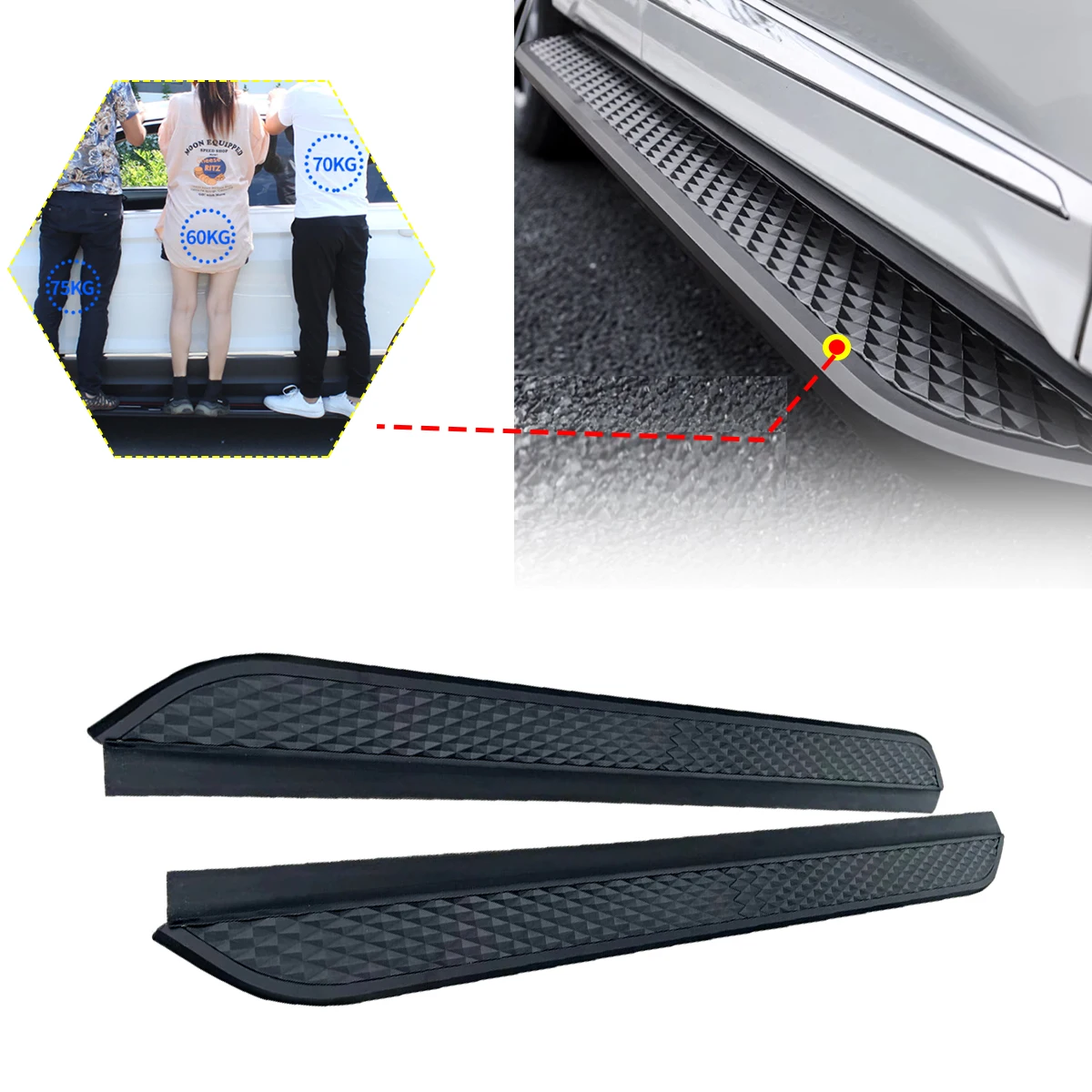 2PCS Side Step fits for Hyundai Santa Fe 2024 2025 Running Board Nerf Bars Stairs Aluminium Pedal