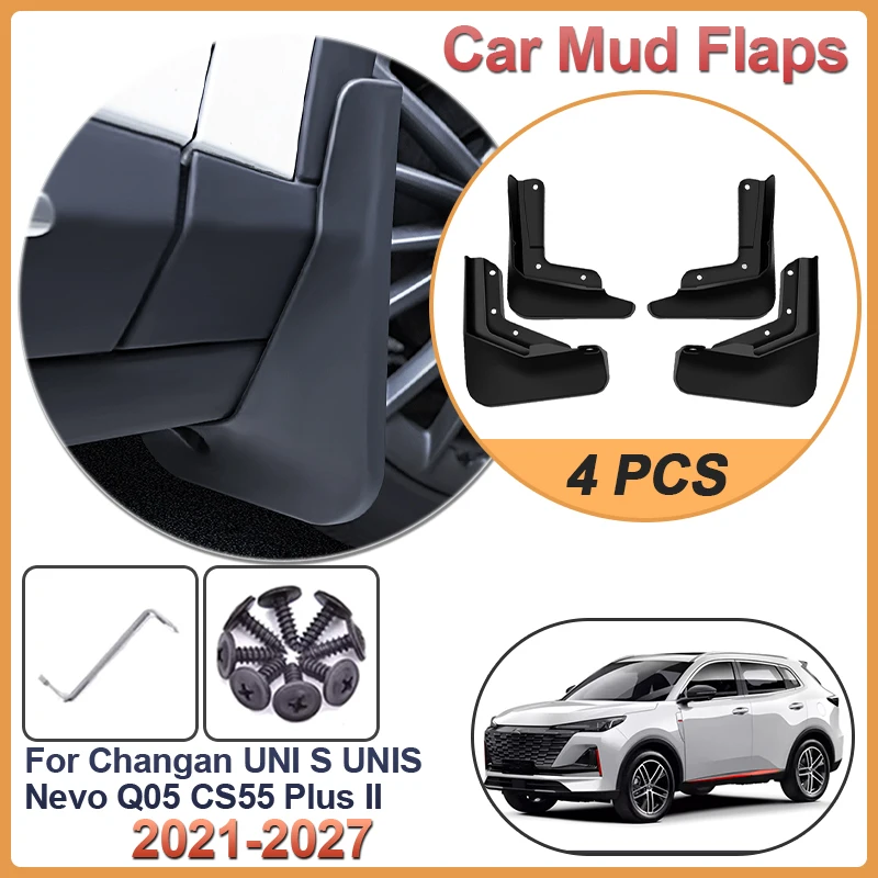 For Changan UNI S UNIS Nevo Q05 CS55 Plus II 2021-2027 Car Mud Flaps  Mudguards Splash Guard Front Rear Fender Auto Accessories