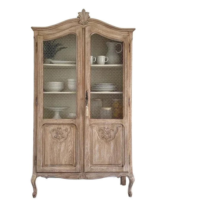 

American all-solid wood wine cabinet integrated against the wall kitchen living room cupboard dining room log storage