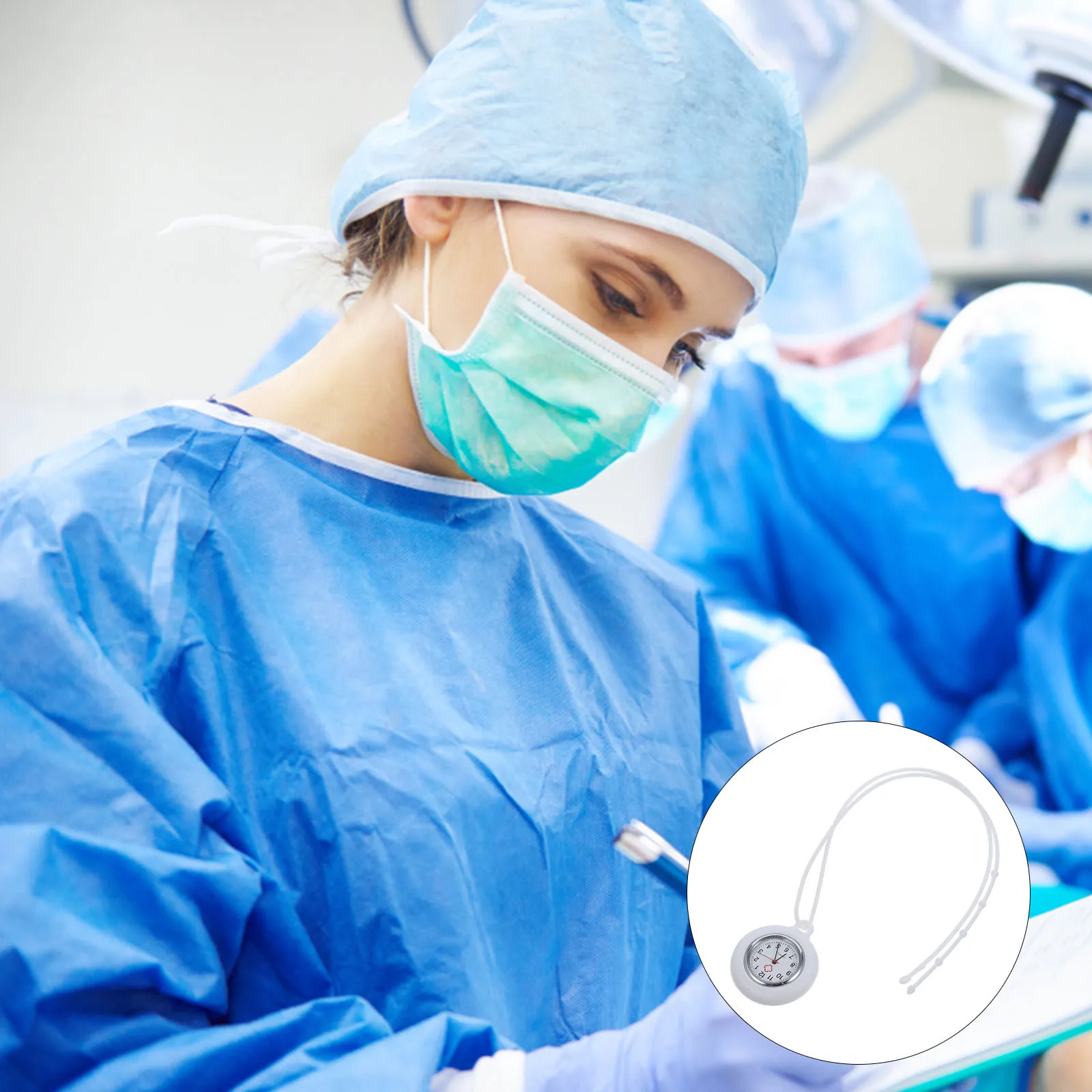 1 szt. Silikonowy zegarek pielęgniarski, medyczny zegarek kieszonkowy do zawieszenia dla lekarza, przenośny, wytrzymały, prosty design, dekoracja, prezent (biały)