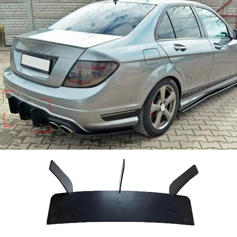 Rear Lip Spoiler For Mercedes Benz C63 W204 2007-2013 Blade Drilled Rear Diffuser Exterior Styling Auto Accessories Tuning