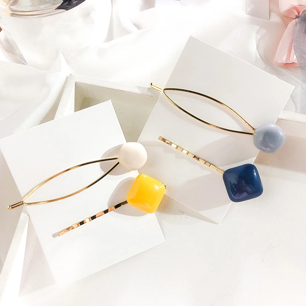 

8 шт., заколки для волос из акрилового камня, прочные заколки из сплава, декоративные макароны, аксессуары для волос для девочек, укладка, дорожные подарки для женщин