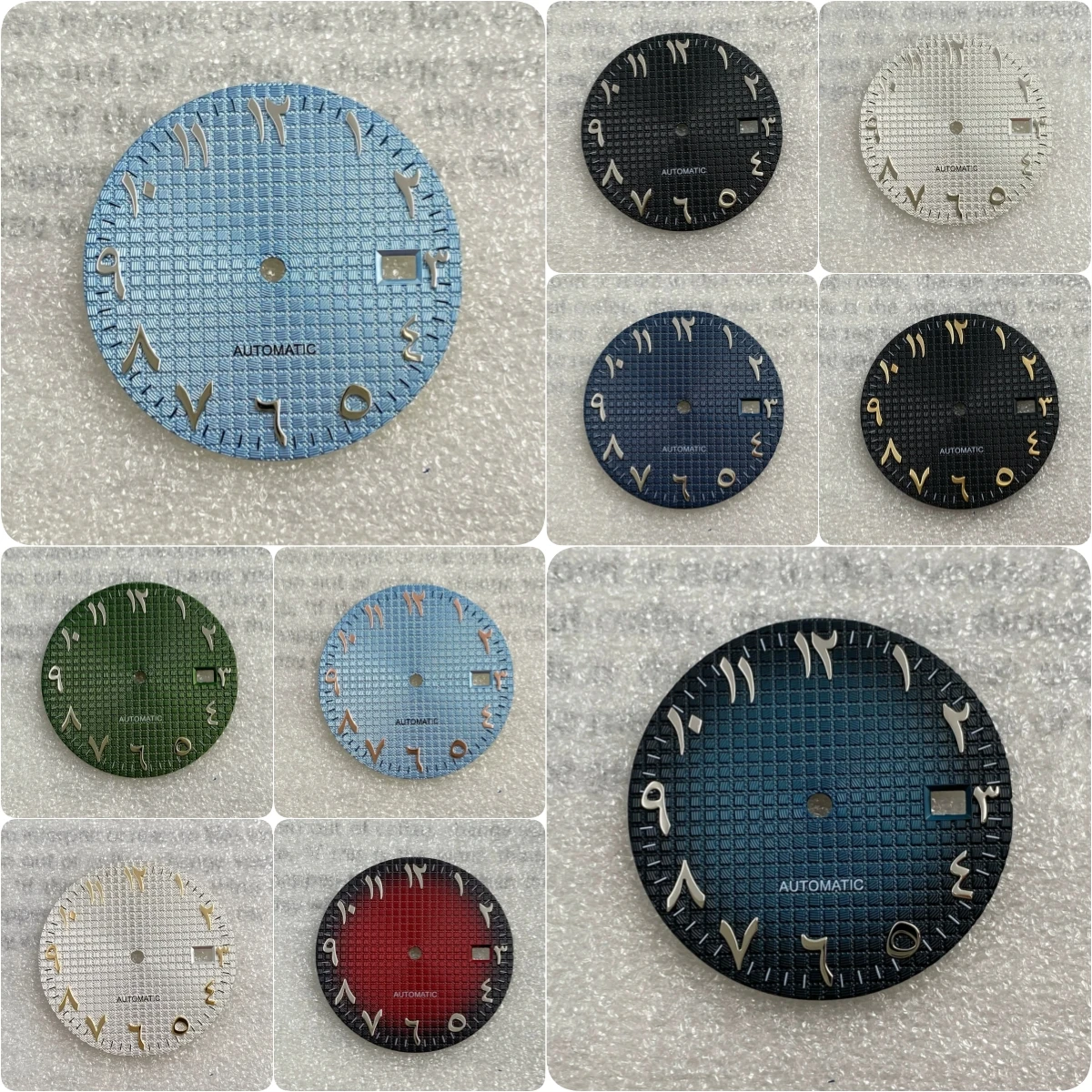31.8mm No Logo Waffle Oak Arab Dial Fit NH35 Automatic Movement No Luminous Custom Logo Watch Modification Accessories