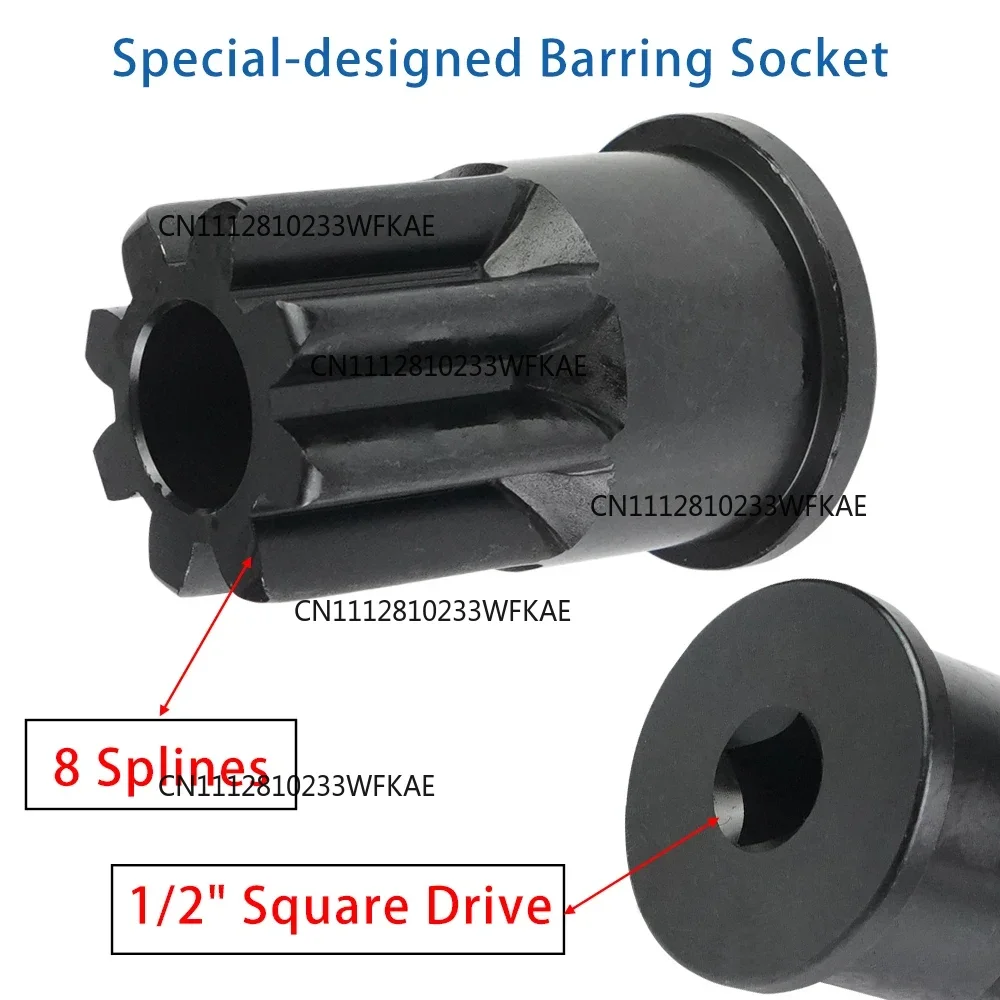 J-38587-A Engine Barring/Turning Socket Wrench Tool Fit for Caterpillar (CAT) EUI/MUI & Mack Engines, Replaces 9S9082 0508477