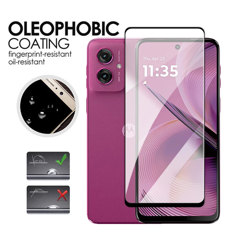 Para Motorola Moto G55 5G Vidrio Templado para Moto G75 G35 G15 G05 G55 5G, Cobertura Completa 2.5D con Pegamento, Protector de Pantalla para G55 6