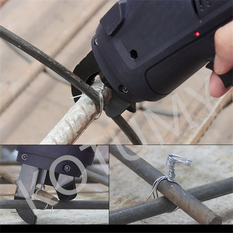 Mesin Pengikat Rebar Tingkat 7-34Mm 12V 4500MAh Pengikat Rebar Otomatis dengan Tang Kawat Baterai Mesin Pengikat Listrik