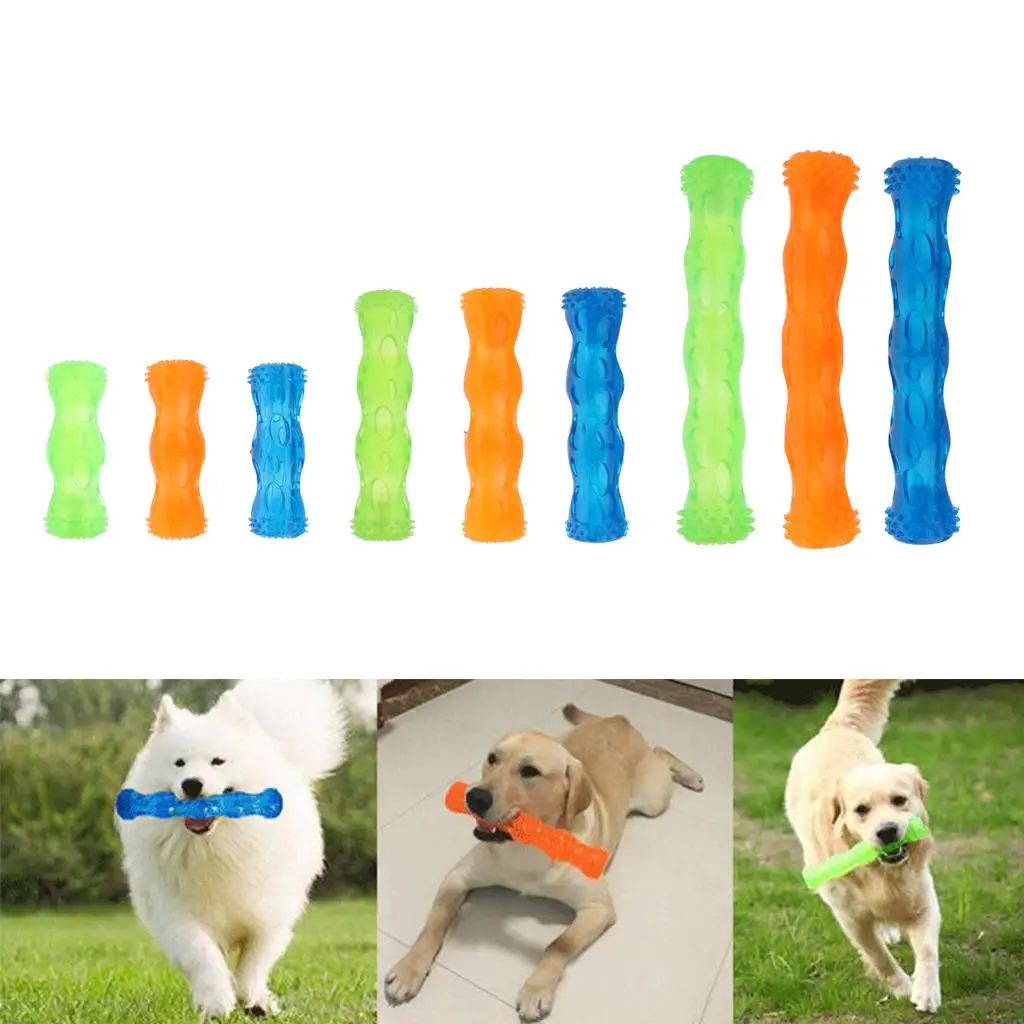 Squeaky Pet Chew Toy Rubber Molar Stick Bite Resistant Cleaning