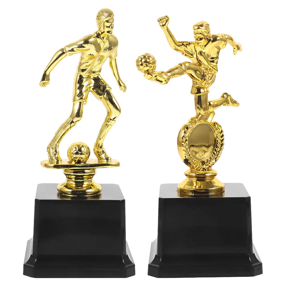 

2 Pcs Football Trophy Awards and Trophies Decorate Medals Ribbons Plastic Competition