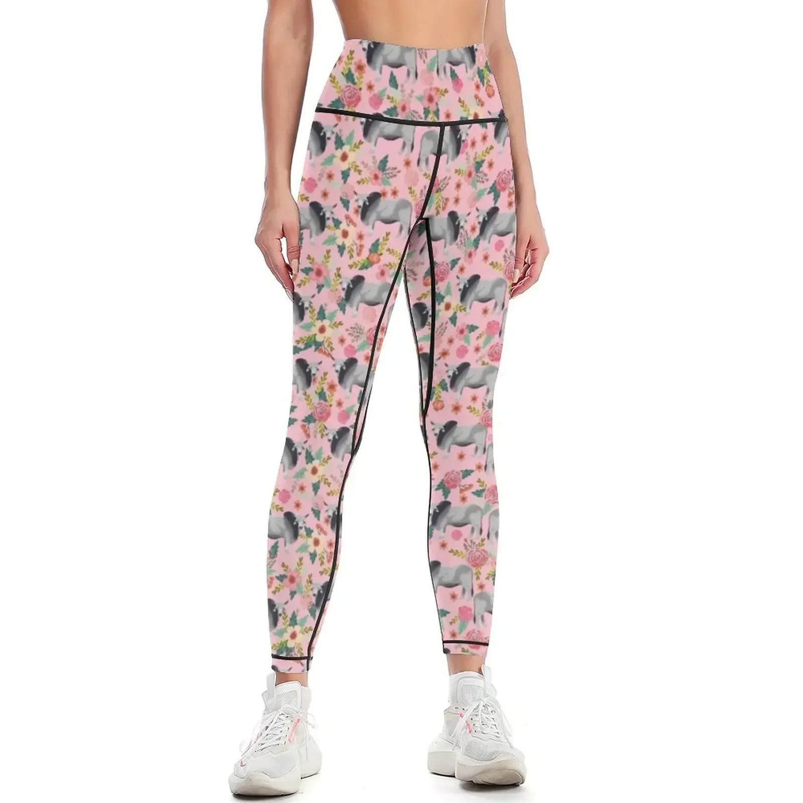 

Brahman Cattle cow farm floral homesteader farming cattle breeds Leggings sportswear for gym push up fitness Womens Leggings