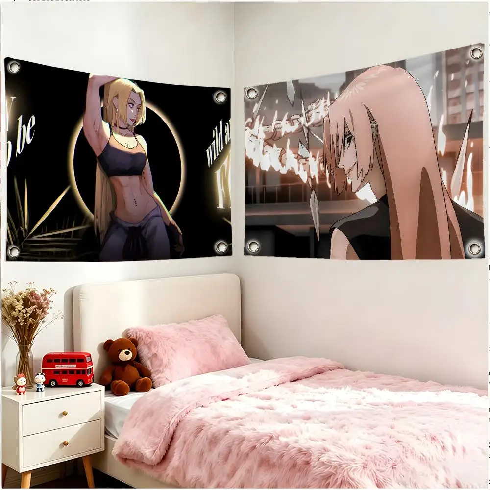 Anime Character Jujutsu Kaisen Tsukumo Yuki Flags Four Ring Borderless Art Decor Indoor Outdoor Use Simple Hang And Install