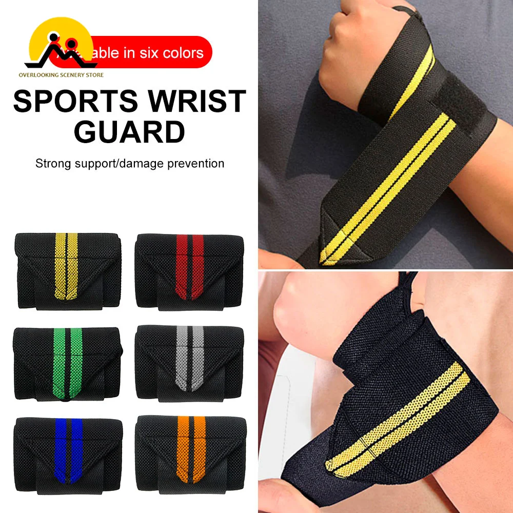 1Pcs Weight Lifting Wristband Elastic Breathable Wrist Wraps Bandage Gym Fitness Weightlifting Wrist Brace Support Strap