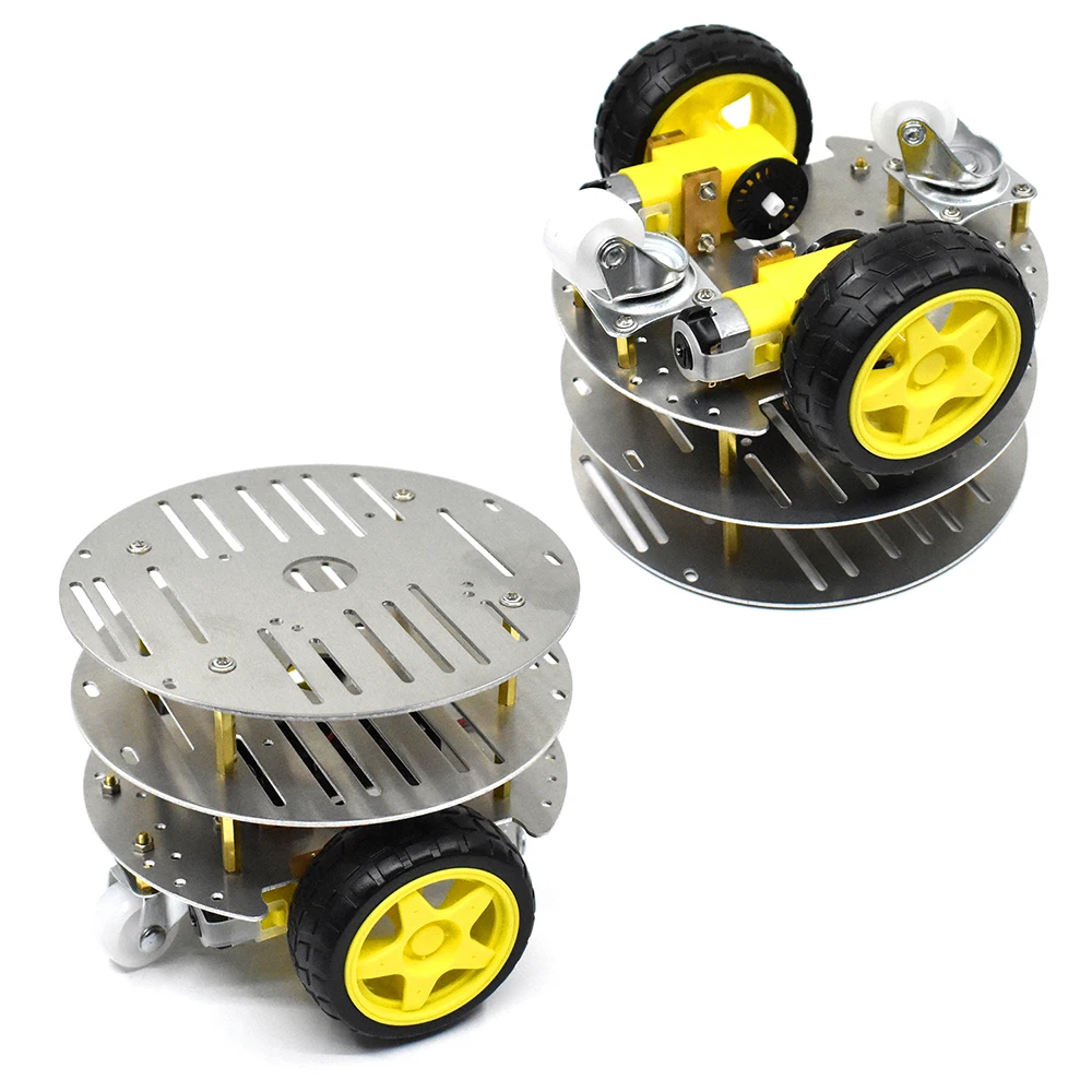 aluminum car chassis DIY ultrasonic intelligent obstacle avoidance car 2WD four-wheel drive chassis